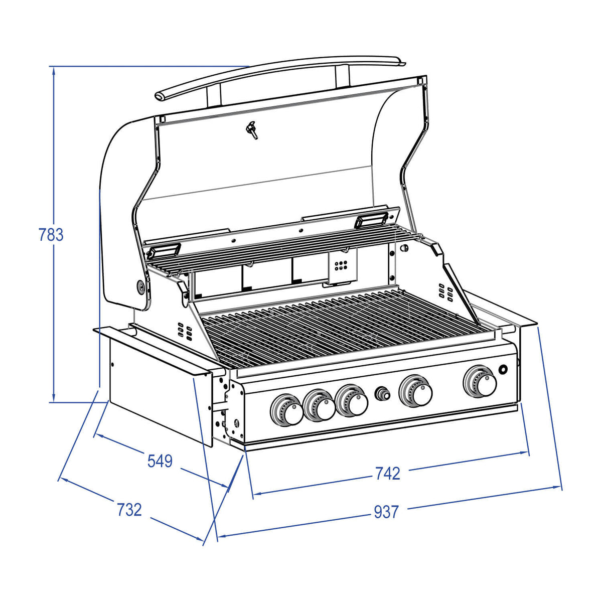ALL'GRILL ALL’ Chef L Built-In Schwarz, Grillrost aus Edelstahl, für 1 - 12 Personen, Detailansicht 5