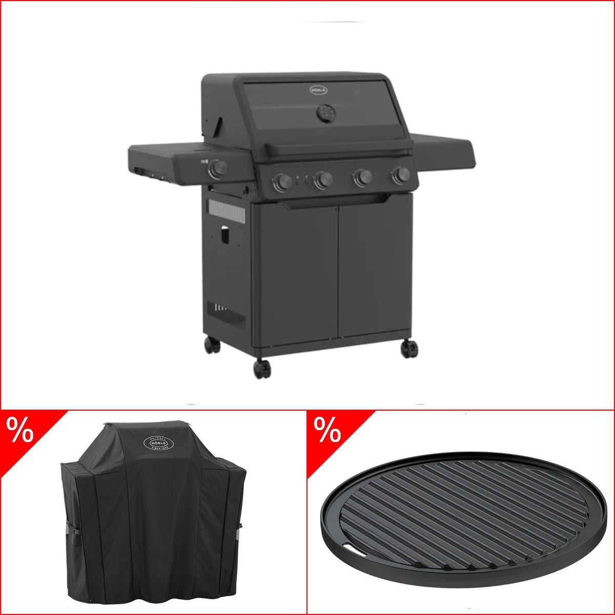 Rösle BBQ Station AllFlame Prime 4 Brenner Gasgrill - 50mBar Bundle
