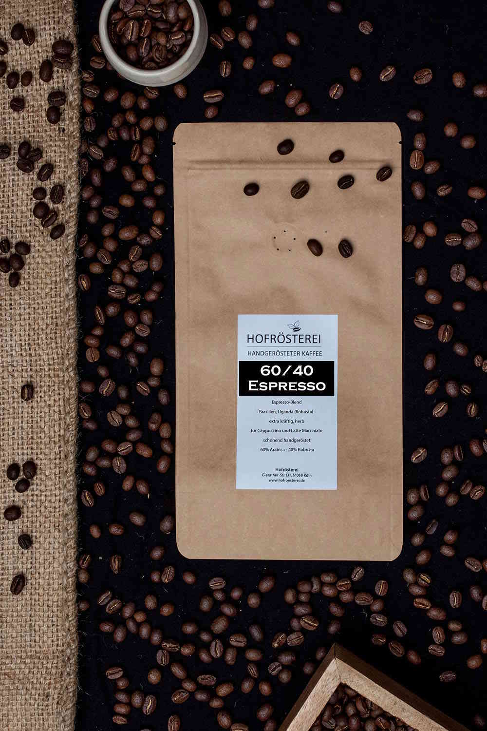 Hofrösterei Kaffeebohnen 60/ 40 Espresso 500g, Kaffee & Espresso