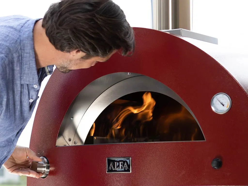 Alfa Forni Moderno 3 Pizze, Holz, Grau, Pizzaofen, Detailansicht 3