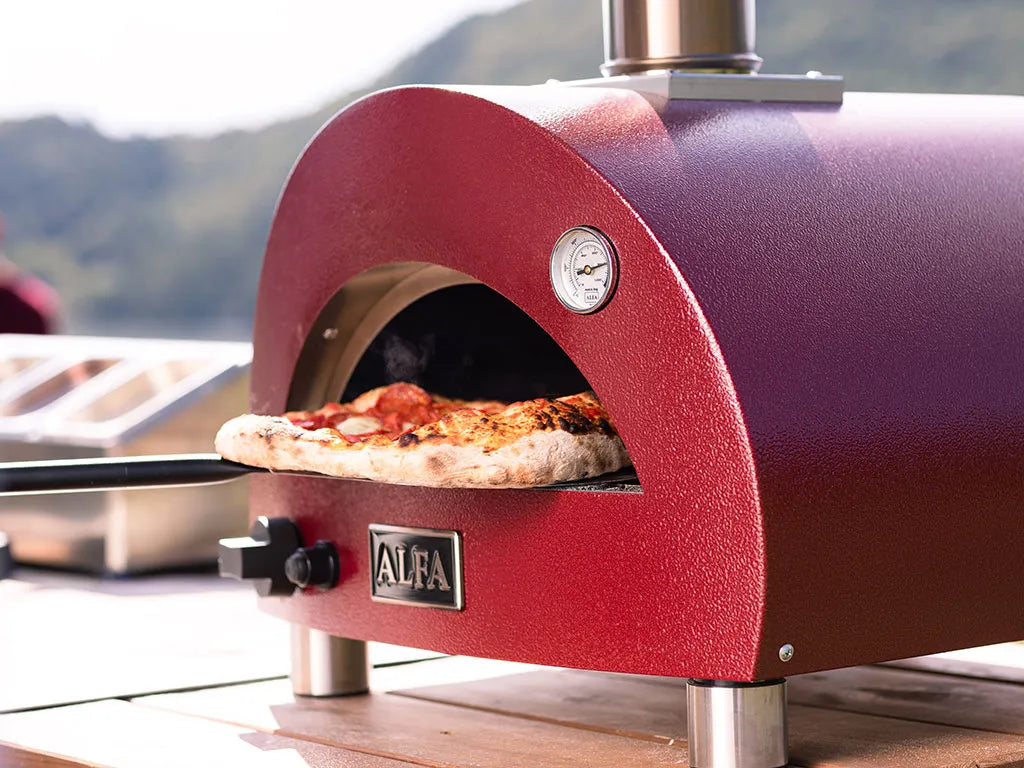 Alfa Forni Moderno 1 Pizza, Holz, Rot, Pizzaofen, Detailansicht 6