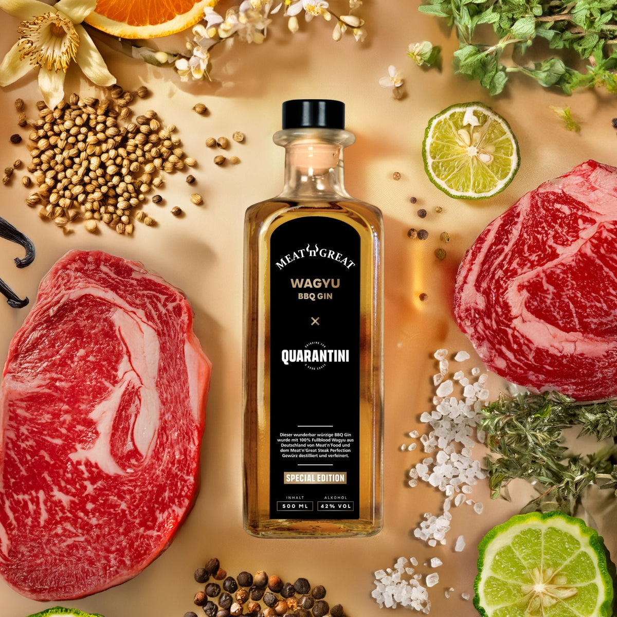 BABOSSA Quarantini × Meat'n'Great Wagyu BBQ Gin (nur 111 Packages), Alkohol, Detailansicht 4