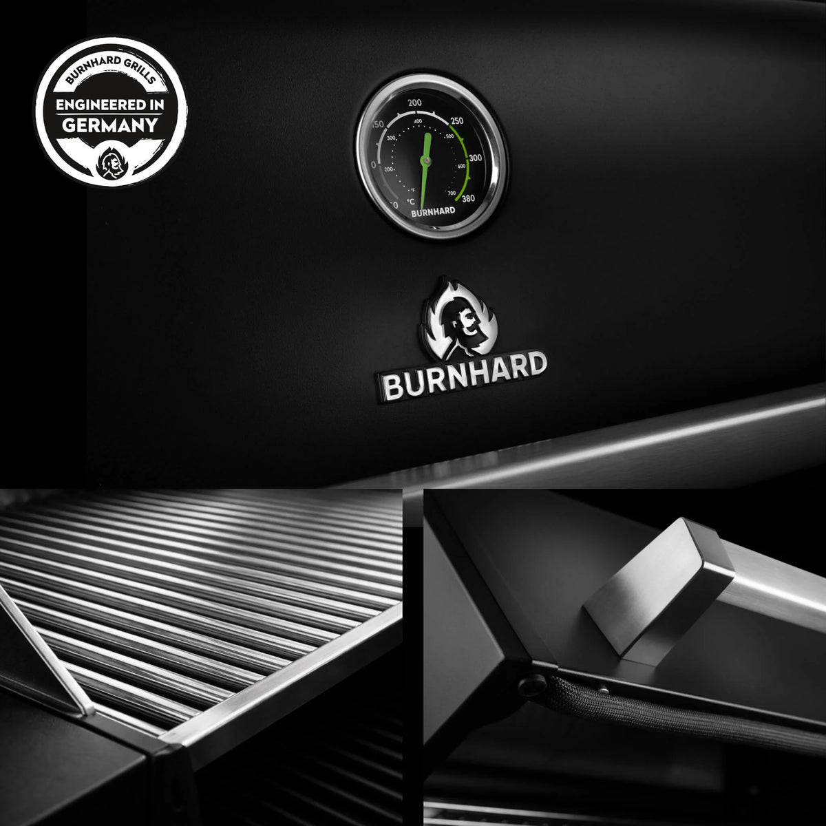 Burnhard FRED Deluxe+ Schwarz mit Edelstahlrosten, Detailansicht 5