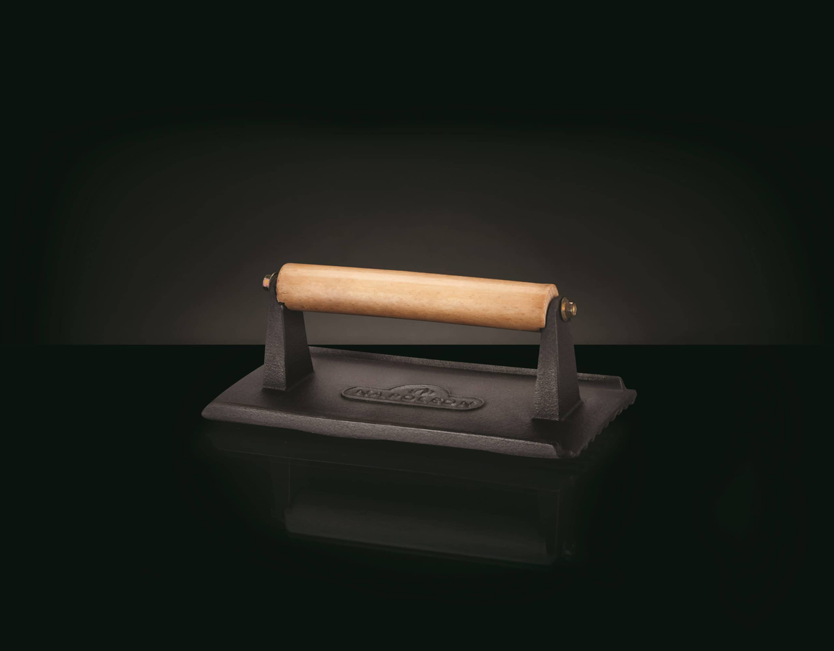 Napoleon Fleischbeschwerer & Burgerpresse, 21x11cm Gusseisen, Detailansicht 1