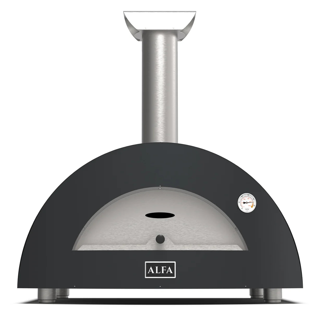 Alfa Forni Moderno 2 Pizze, Holz, Grau Frontansicht