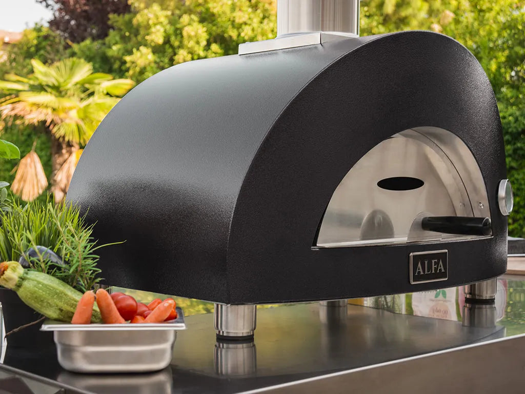 Alfa Forni Moderno 1 Pizza, Gas/Hybrid, grau in der Außenküche