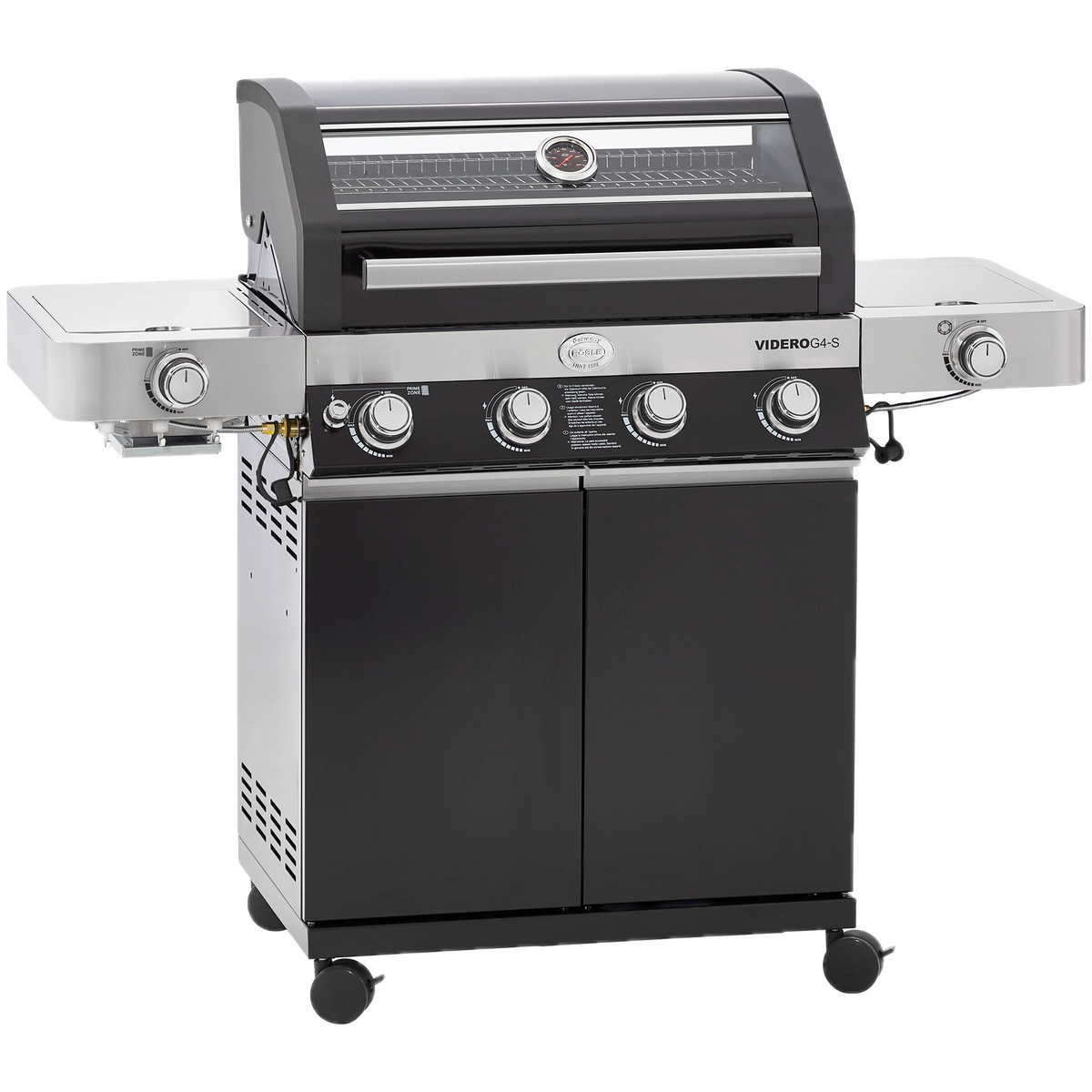 Rösle Videro G4-S Vario+ 50mbar Schwarz| NEUSTES Modell, Grillrost aus Gusseisen, für 1 - 12 Personen