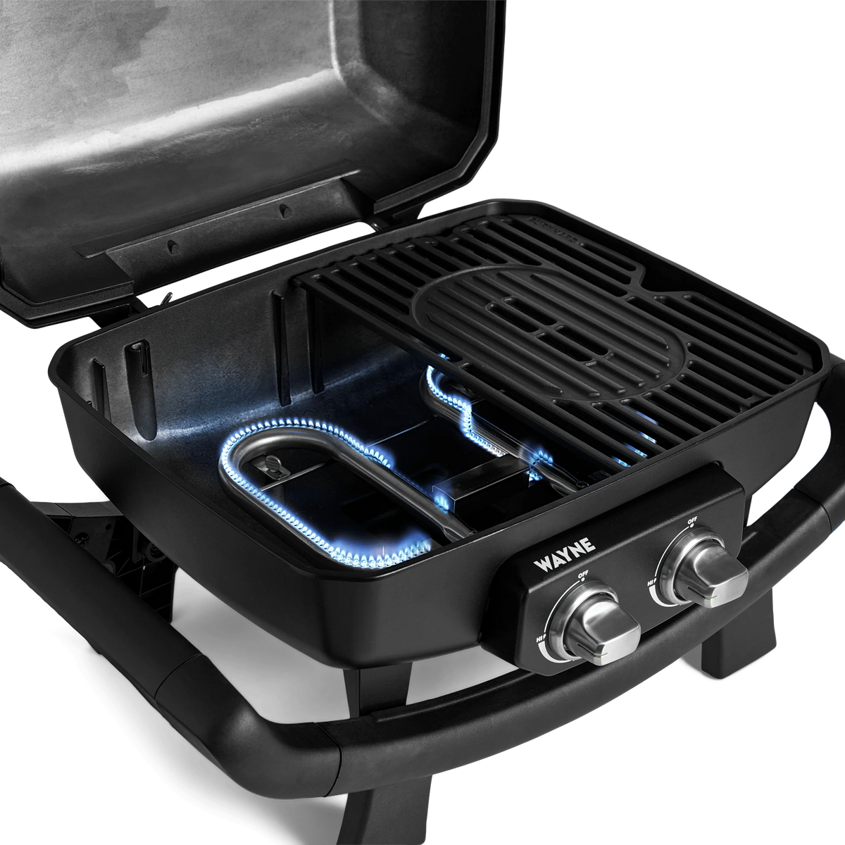 Burnhard WAYNE Balkongrill 2-Brenner inkl. Rollwagen, Grillrost aus Gusseisen, für 1 - 3 Personen, Detailansicht 1