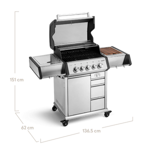 Burnhard EARL Premium-Gasgrill 3-Brenner Edelstahl mit Edelstahlrost, Grillrost, Detailansicht 2