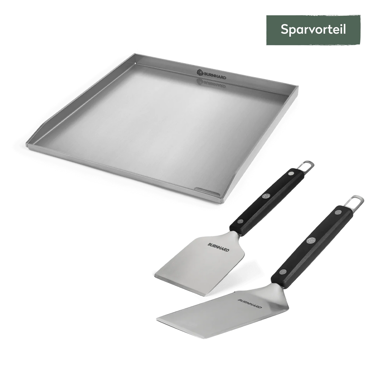 Burnhard Plancha Set mit 2tlg. Grillspachtel und Grillschaber Fred 41, 5 x 40, 0 cm, Grillzubehör