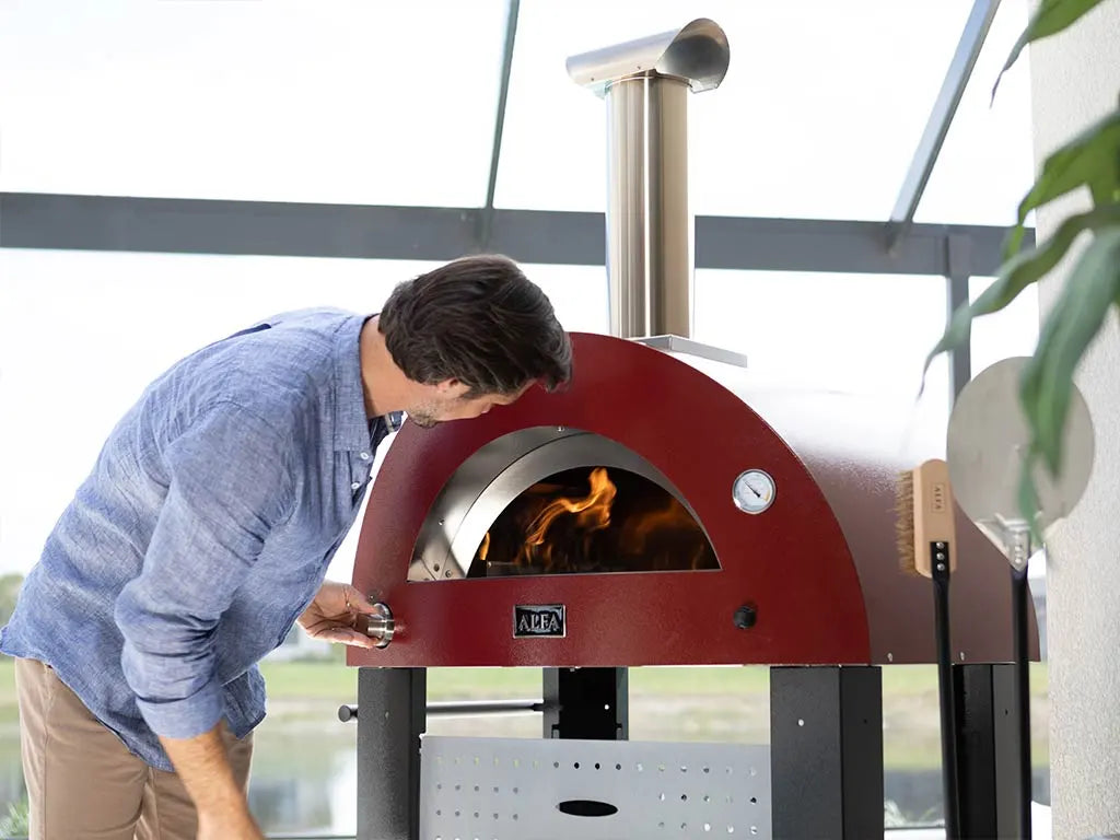 Alfa Forni Moderno 2 Pizze, Holz, Rot, Pizzaofen, Detailansicht 3