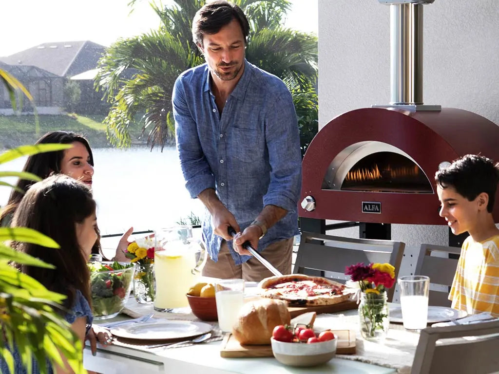 Alfa Forni Moderno 3 Pizze, Holz, Grau, Pizzaofen, Detailansicht 4
