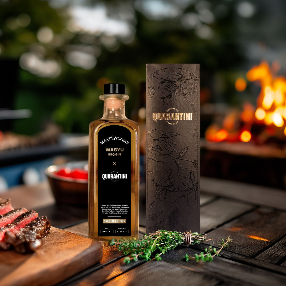 BABOSSA Quarantini × Meat'n'Great Wagyu BBQ Gin (nur 111 Packages), Alkohol