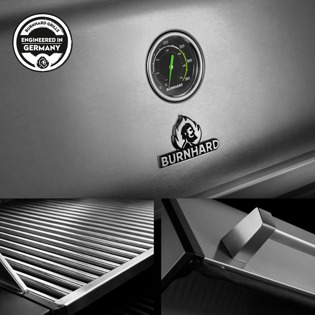 Burnhard FRED Deluxe Gasgrill 3-Brenner Edelstahl mit Edelstahlrost Series 4, Grills, Detailansicht 5