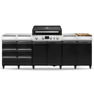 Burnhard GRANT Station - Modularer Gasgrill 4-Brenner mit Türen und Gusseisenrost, Außenküche