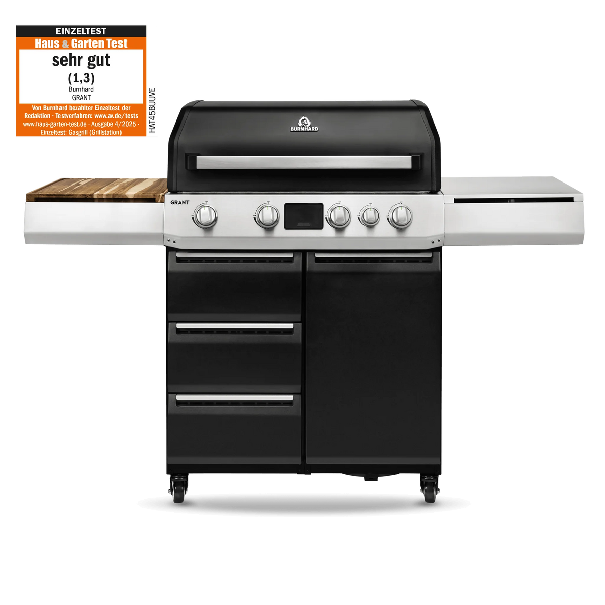 Grillgoods Burnhard GRANT Upgrade - Modularer Gasgrill 4-Brenner mit Schubladen und Edelstahlrost, Grillrost aus Edelstahl