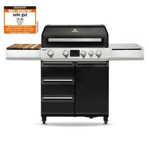 Grillgoods Burnhard GRANT Upgrade - Modularer Gasgrill 4-Brenner mit Schubladen und Edelstahlrost, Grillrost aus Edelstahl