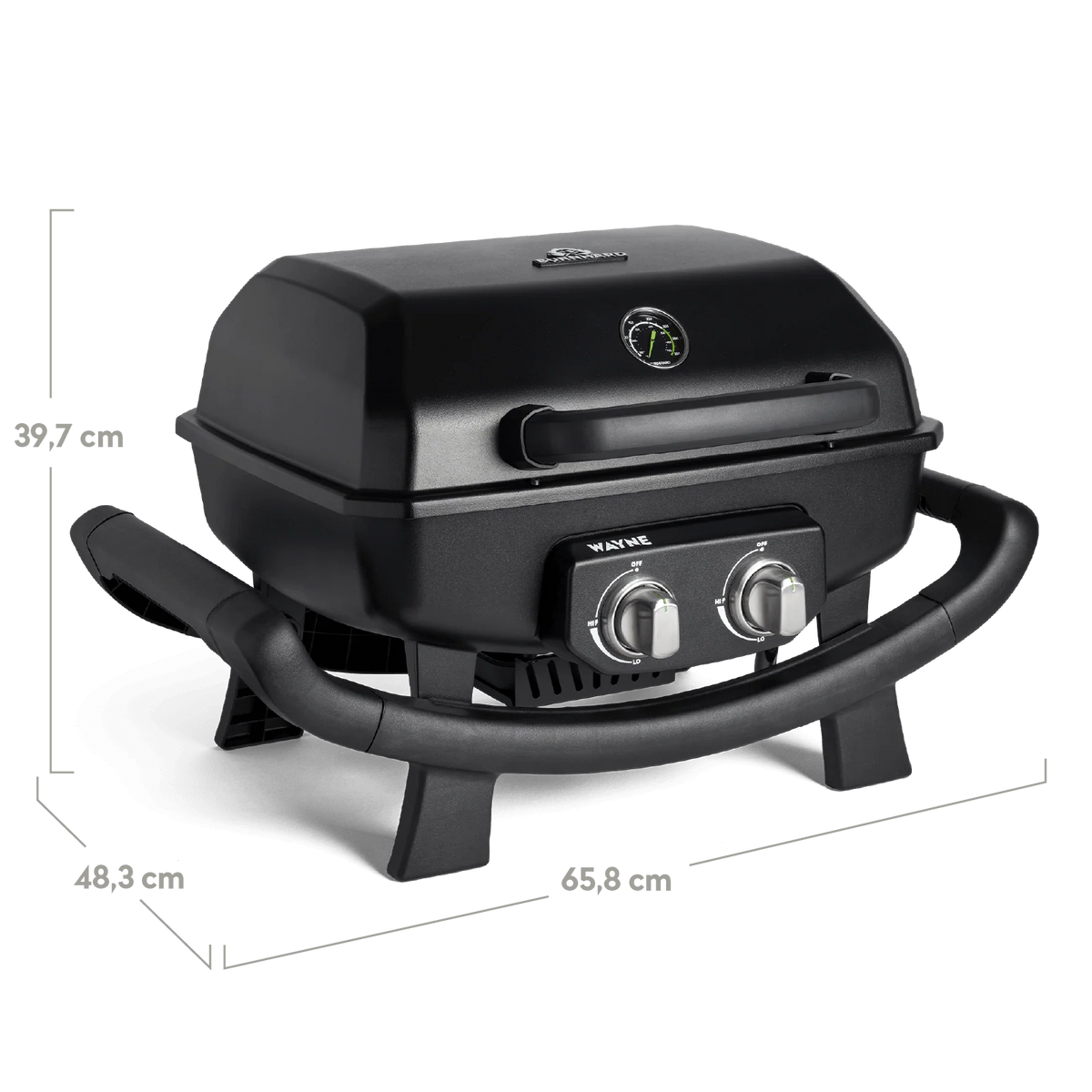 Burnhard WAYNE Balkongrill 2-Brenner inkl. Rollwagen, Grillrost aus Gusseisen, für 1 - 3 Personen, Detailansicht 5