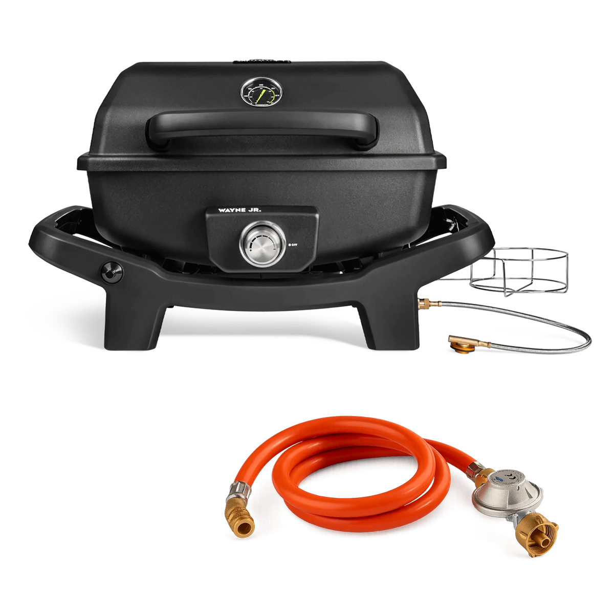 Burnhard WAYNE Jr. Balkongrill 1-Brenner inkl. Gasflaschen Adapter
