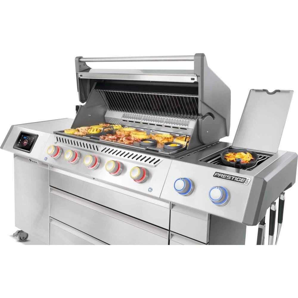 Napoleon Prestige PRO 665 Connected Gasgrill inkl. Drehspieß & elektrischer Räucherbox, Grillrost aus, Detailansicht 12