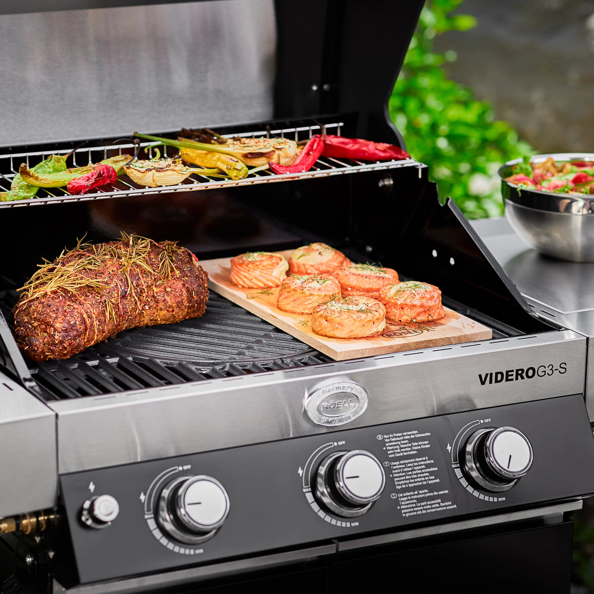 Grillgut auf dem Rösle Videro G3-S Vario+ 50mbar