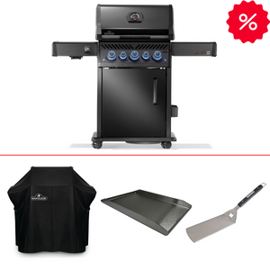 Napoleon Phantom, Rogue PRO-S 425, Mattschwarz inkl. Abdeckhaube, Plancha und Wender, Grillbundle