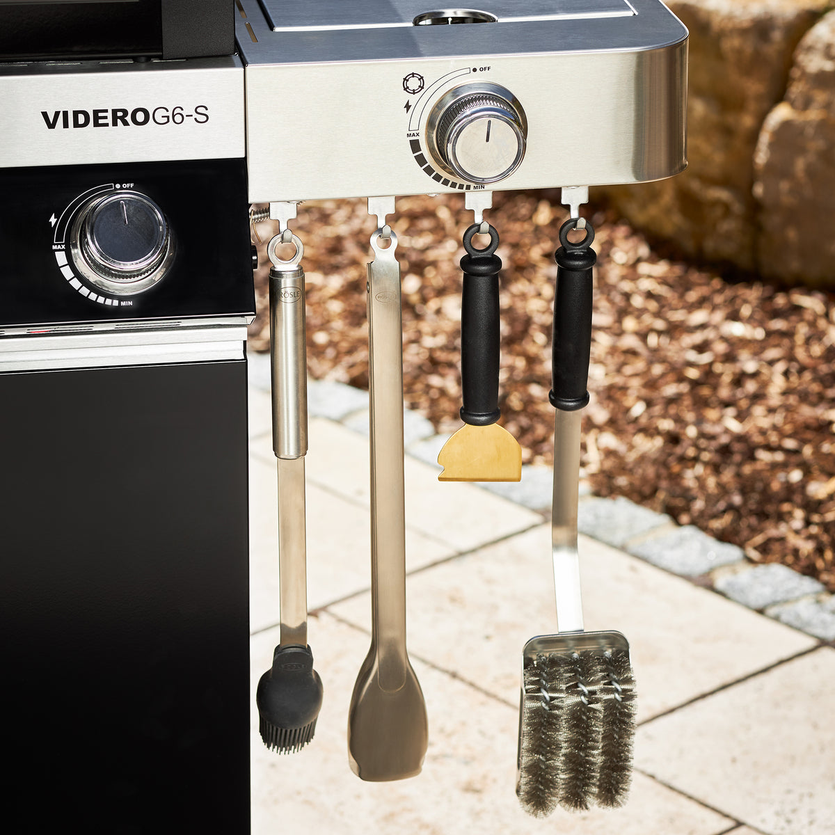 Rösle VIDERO G6-S Vario+ schwarz 50 mbar, Grillrost aus Gusseisen, für 1 - 20 Personen, Detailansicht 11