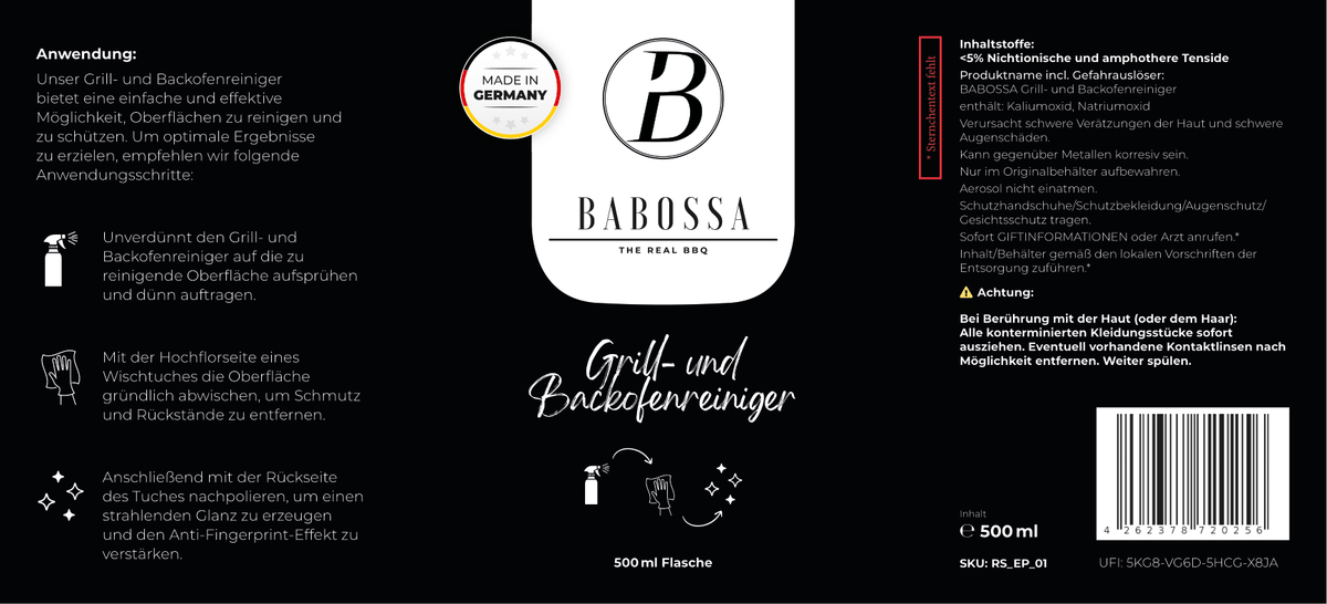 BABOSSA Grill- und Backofenreiniger, Reiniger, Detailansicht 1