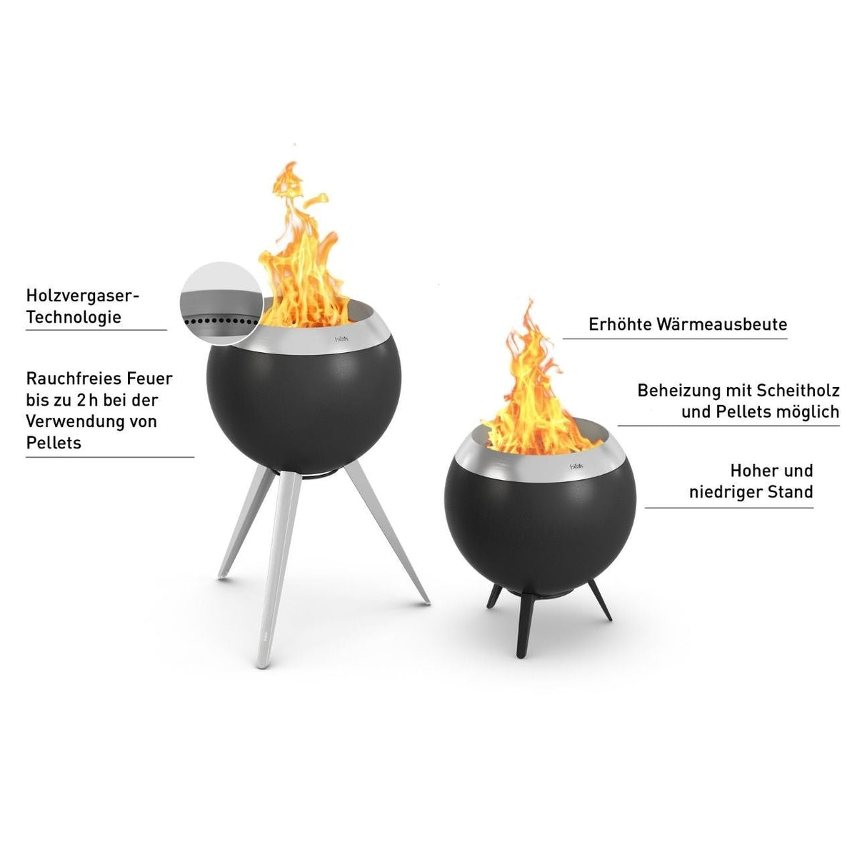 Höfats MOON 45 Feuerschale mit hohem Fuß, Detailansicht 7