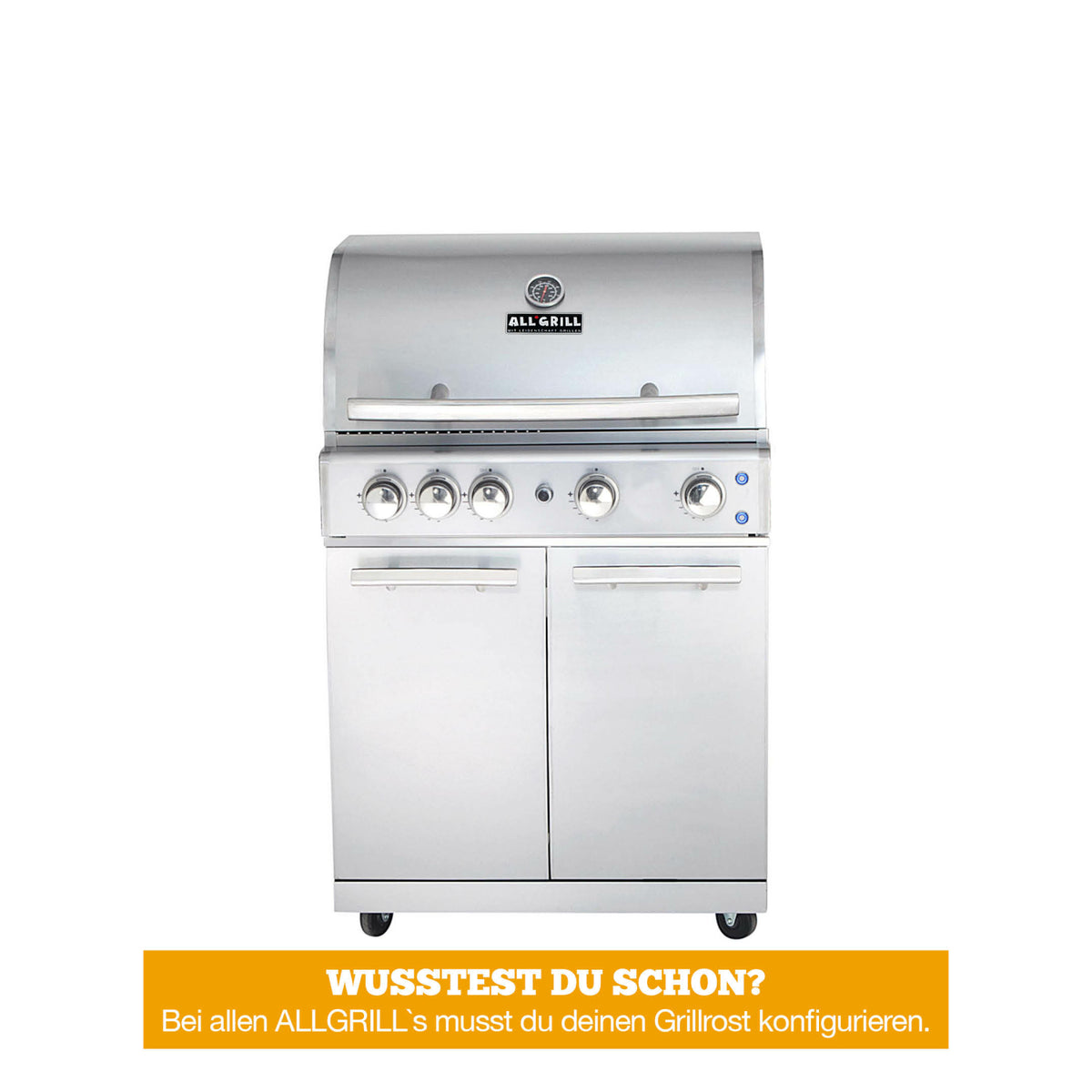 ALL'GRILL ALL’ Chef L Grundmodell 2025, Grillrost aus Edelstahl, für 1 - 12 Personen