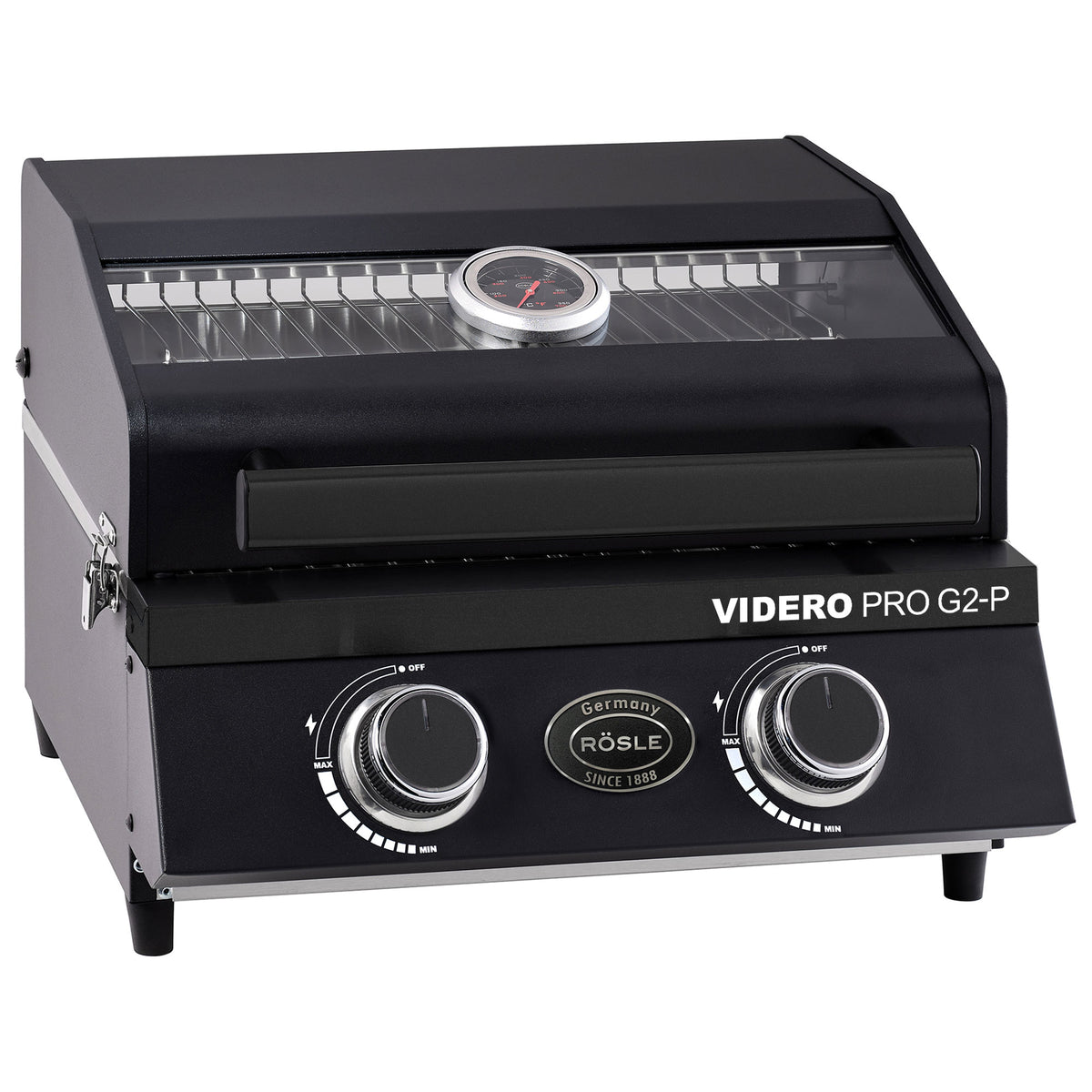 Rösle Videro Pro G2-P 50mbar inkl. Gussplatte, Grillrost aus Gusseisen, für 1 - 3 Personen, Detailansicht 2