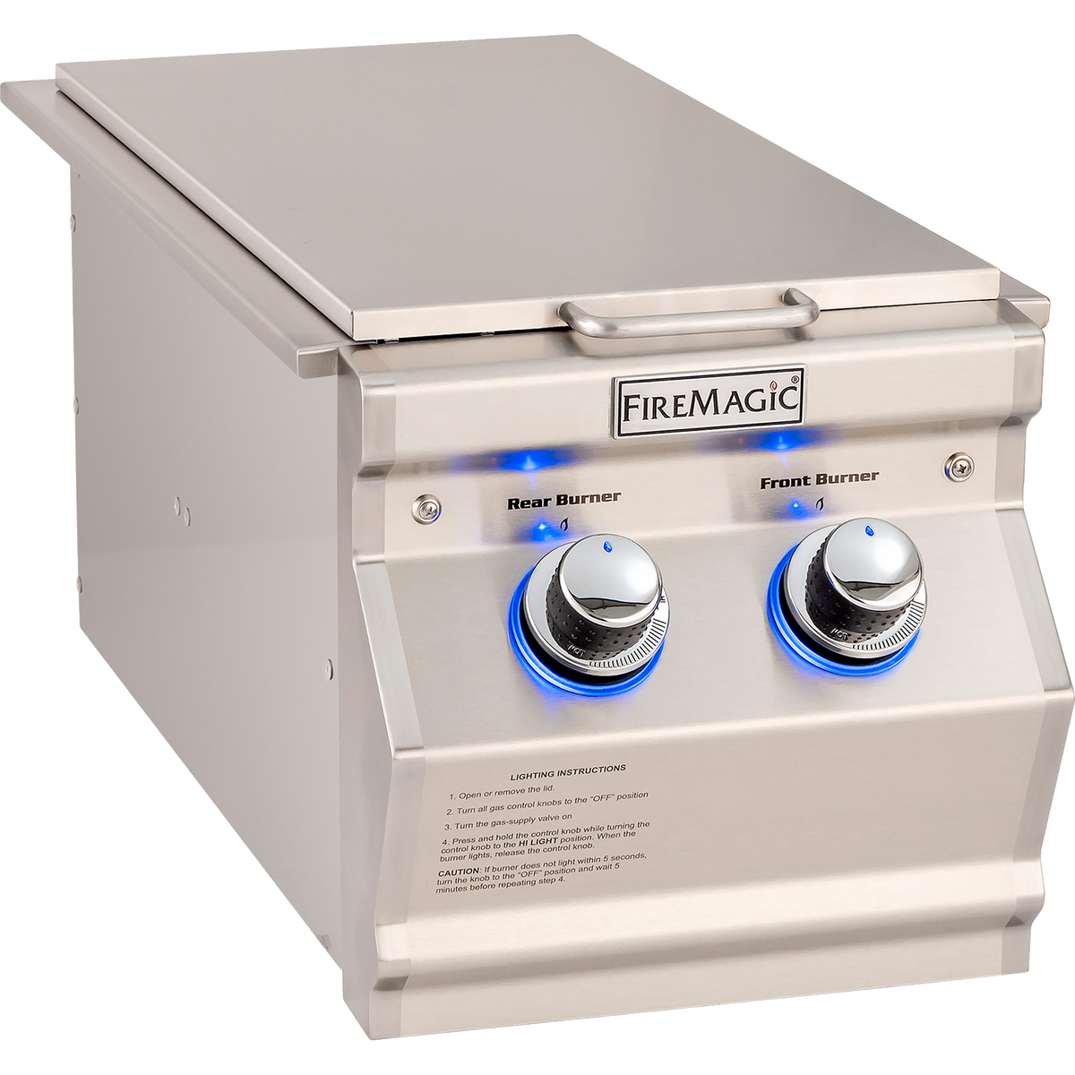 FireMagic Aurora Doppelter Seitenbrenner Built-In, Grillrost aus Edelstahl