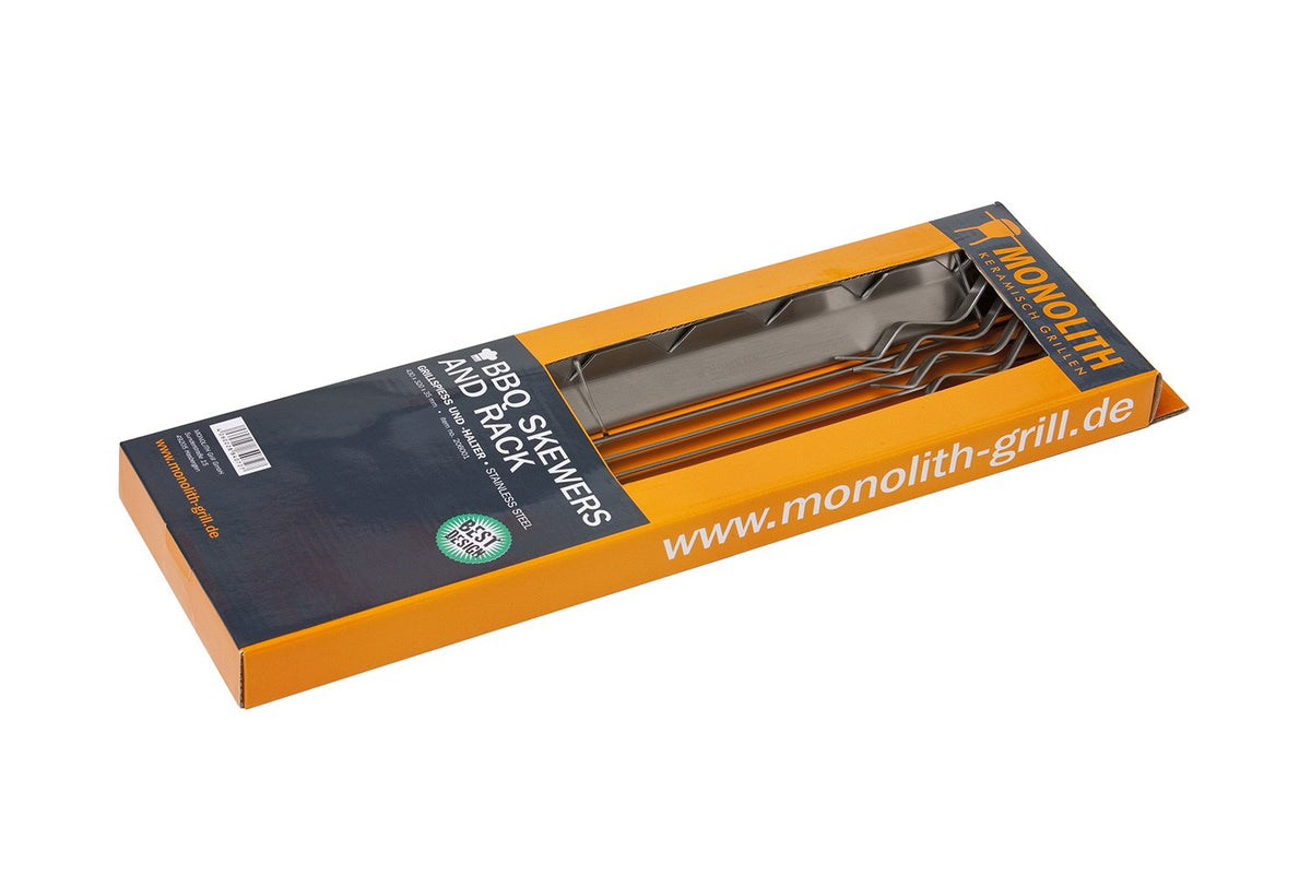 Verpackung Monolith Grillspiesse & Halterung, Edelstahl